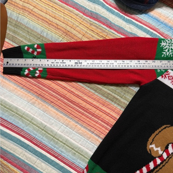 Ugly Christmas Sweater "Oh Snap" Gingerbread Man Design Multi-Color I - Picture 6 of 6